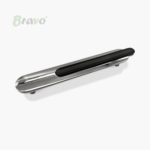 Ручка Bravo Spine/ 128, хром+чорна   Н_З