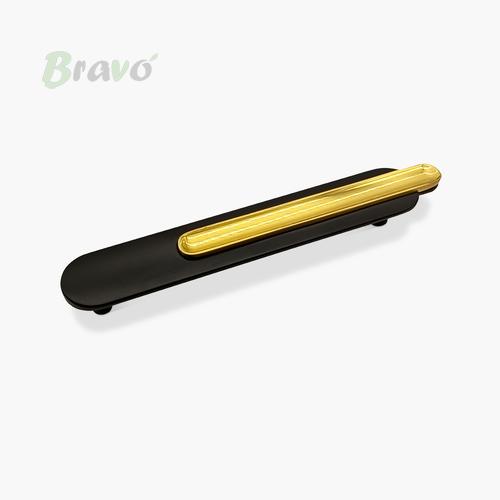 Ручка Bravo Spine/ 128, чорна+матове золото   Н_З