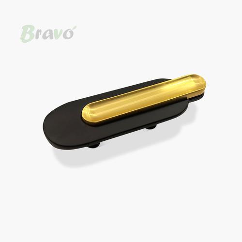 Ручка Bravo Spine/ 32, чорна+матове золото   Н_З